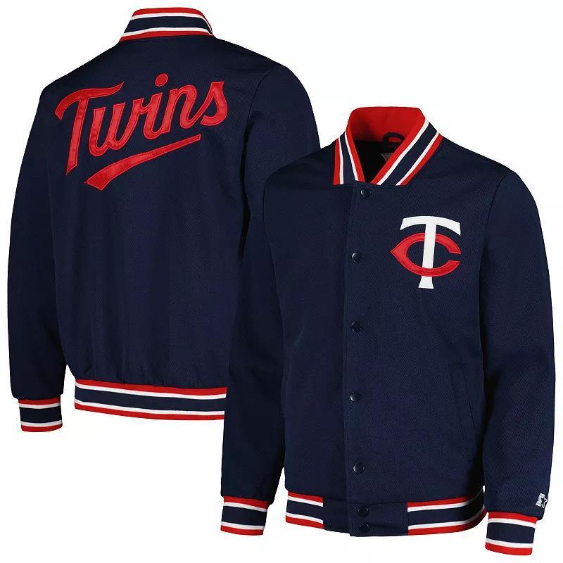 Mens Starter /Red Minnesota Twins Secret Weapon Satin Full-Snap Jacket Blue Product Image