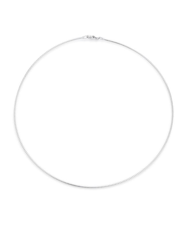 Basic Simple Thin Slider Omega Cubetto Chain Snake Choker Flex Collar Necklace For Women .925 Silver Sterling Pendant 18 Product Image