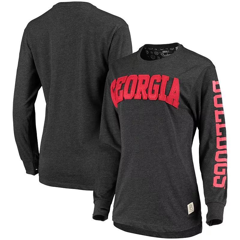 Womens Pressbox Black Georgia Bulldogs Two-Hit Canyon Long Sleeve T-shirt Product Image