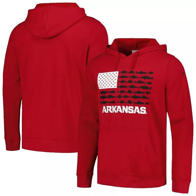 Mens Columbia Cardinal Arkansas Razorbacks PFG Fish Flag II Pullover Hoodie Product Image