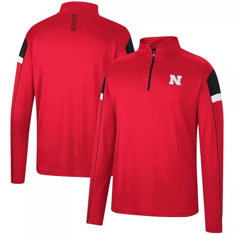 Mens Colosseum Scarlet Nebraska Huskers Golf Match Quarter-Zip Windshirt Product Image