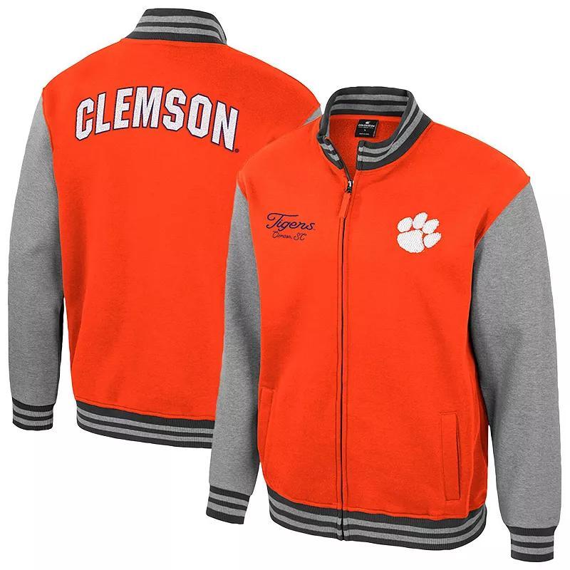 Mens Colosseum Clemson Tigers Ambi-Turner Full-Zip Varsity Jacket Product Image