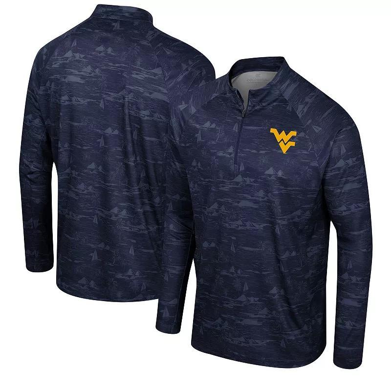 Mens Colosseum West Virginia Mountaineers Carson Raglan Quarter-Zip Jacket Blue Product Image