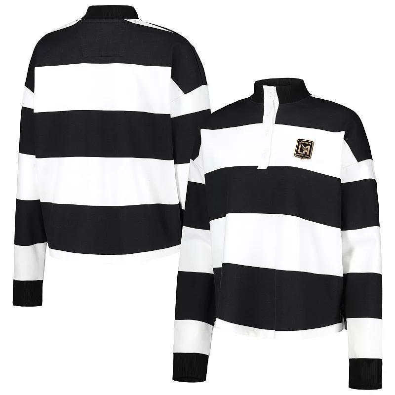 Womens Antigua LAFC Radical Rugby Stripe Long Sleeve T-Shirt Product Image