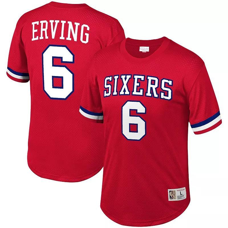 Mens Mitchell & Ness Julius Erving Red Philadelphia 76ers Mesh T-Shirt Product Image