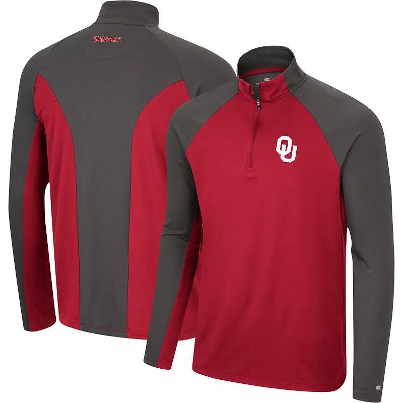 Mens Colosseum Royal/Charcoal Florida Gators Two Yutes Raglan Quarter-Zip Windshirt Product Image