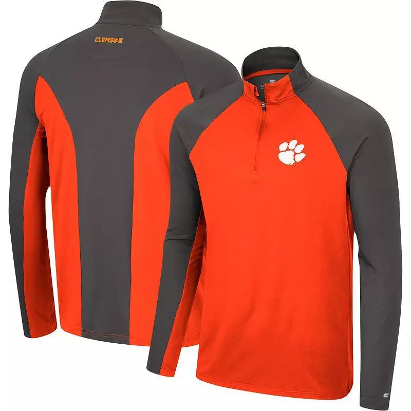 Mens Colosseum /Charcoal Clemson Tigers Two Yutes Raglan Quarter-Zip Windshirt Product Image