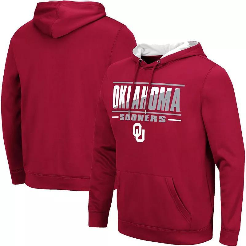 Mens Colosseum Crimson Oklahoma Sooners Slash Stack 2.0 Pullover Hoodie Product Image