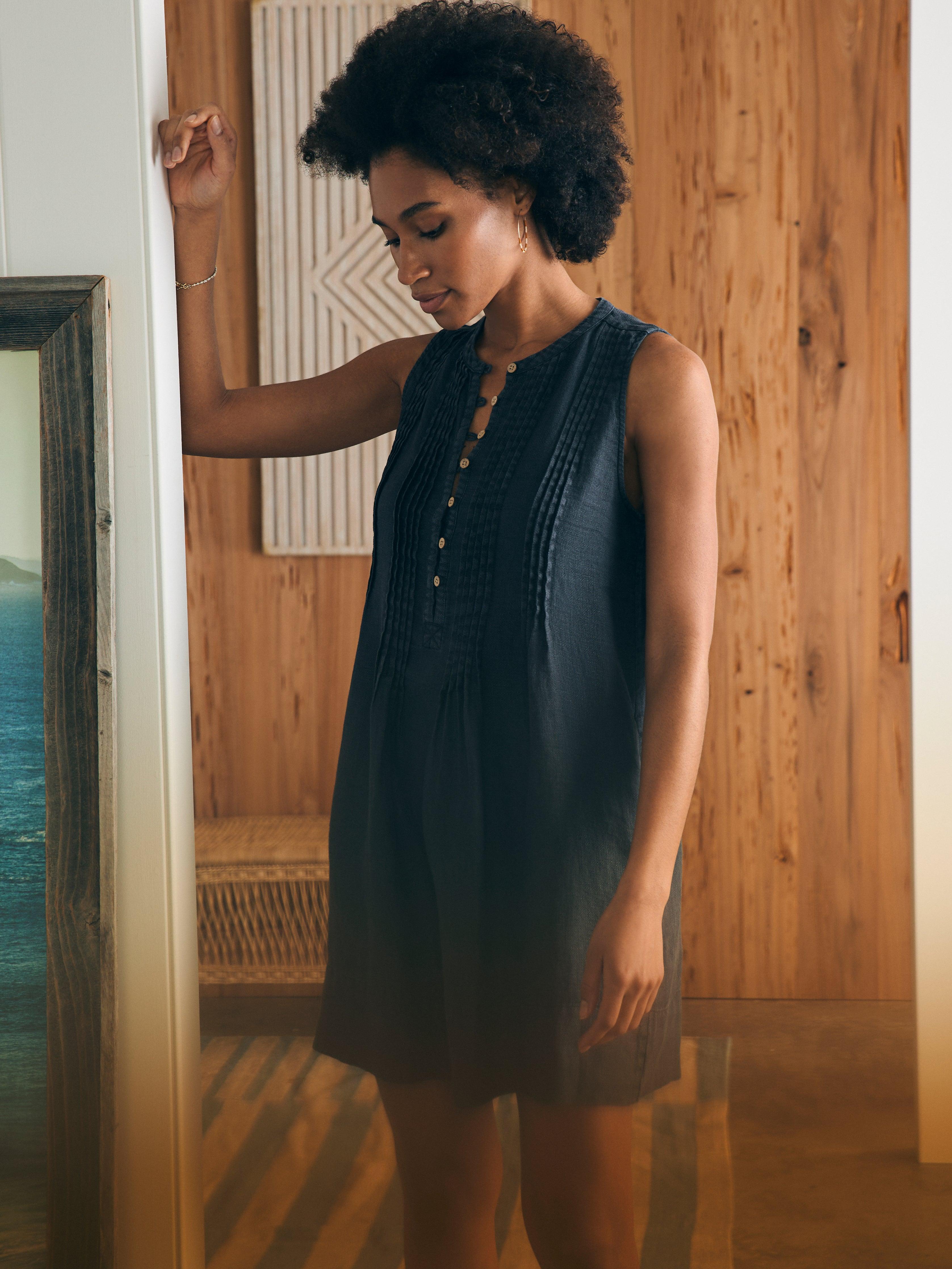 Isha Basketweave Dress - Washed Black Female Product Image