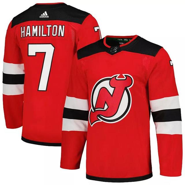 Mens adidas Dougie Hamilton Red New Jersey Devils Home Primegreen Authentic Player Jersey Product Image