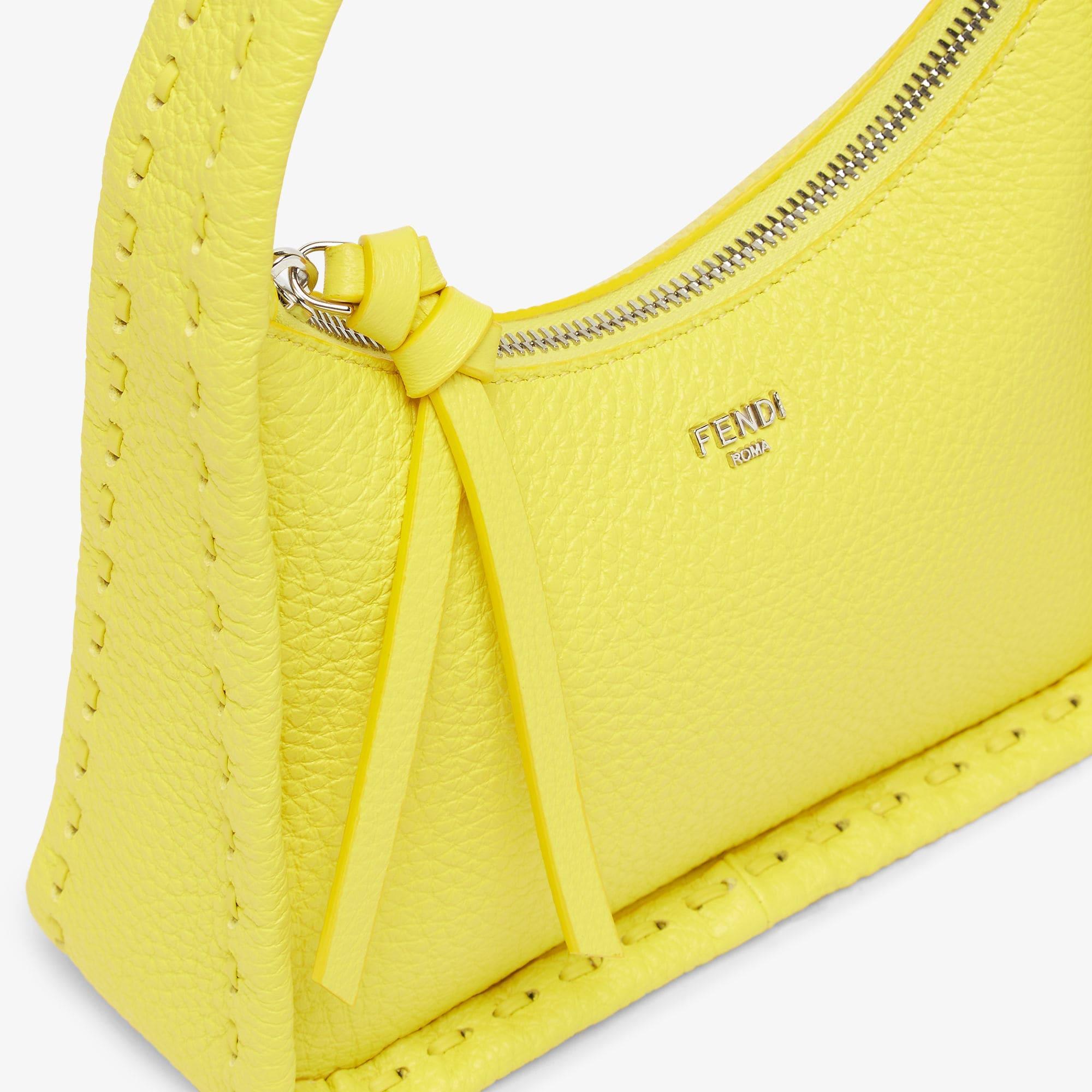 Mini FendessenceSmall acid yellow Selleria bag with 264 hand-sewn topstitches Product Image