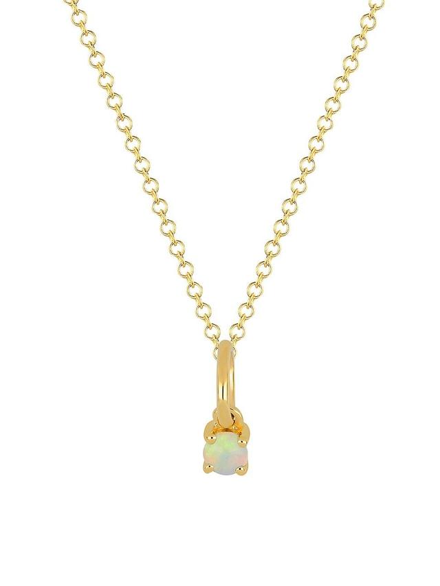 Womens 14K Yellow Gold & Gemstone Birthstone Pendant Necklace Product Image