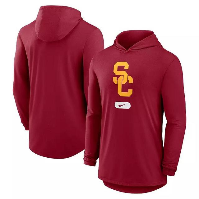 Mens Nike Cardinal USC Trojans Lightweight Performance Long Sleeve Hoodie T-Shirt Product Image