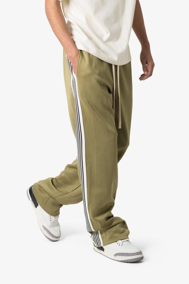 Tricot Side Stripe Pants - Olive Product Image