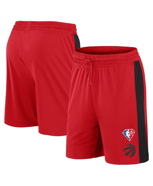 Mens Fanatics Branded Red Toronto Raptors 75th Anniversary Downtown Performance Practice Shorts Product Image