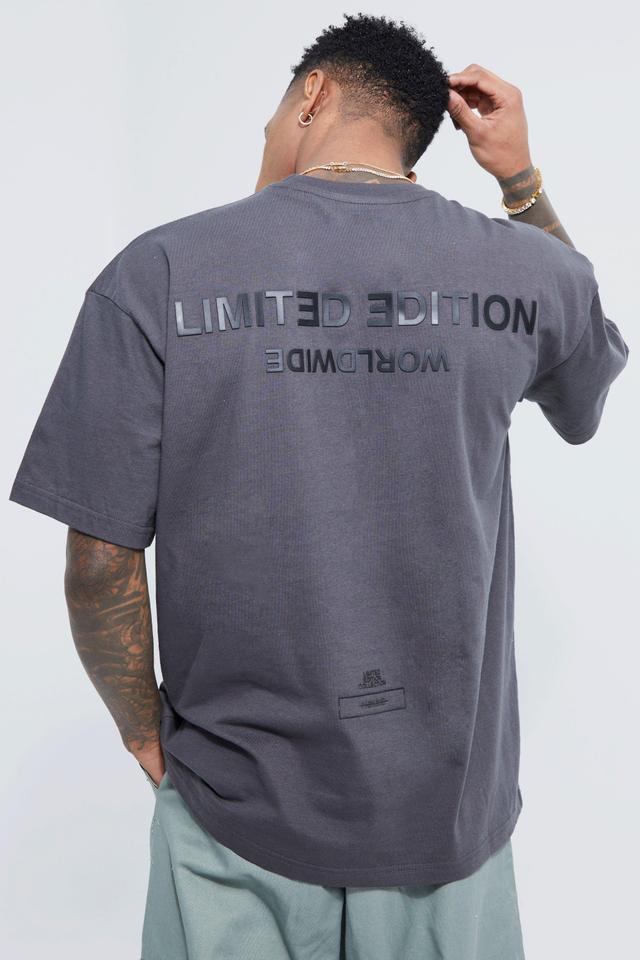 Oversized Raised Limited Text T-shirt | boohooMAN USA Product Image