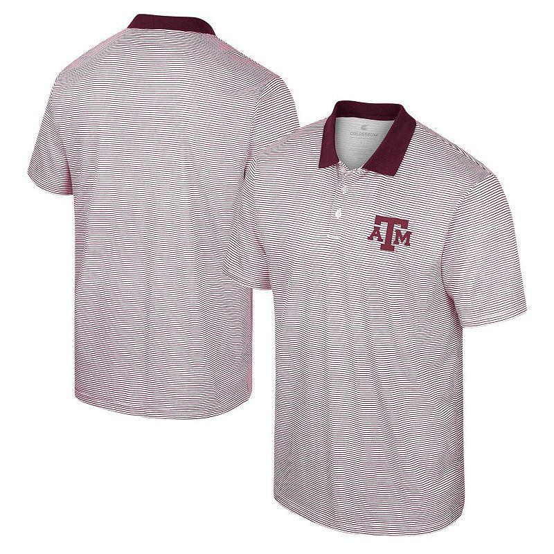 Mens Colosseum /Maroon Texas A&M Aggies Print Stripe Polo Product Image