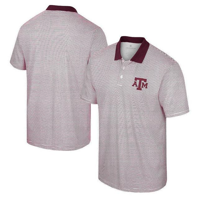 Mens Colosseum /Maroon Texas A&M Aggies Print Stripe Polo Product Image