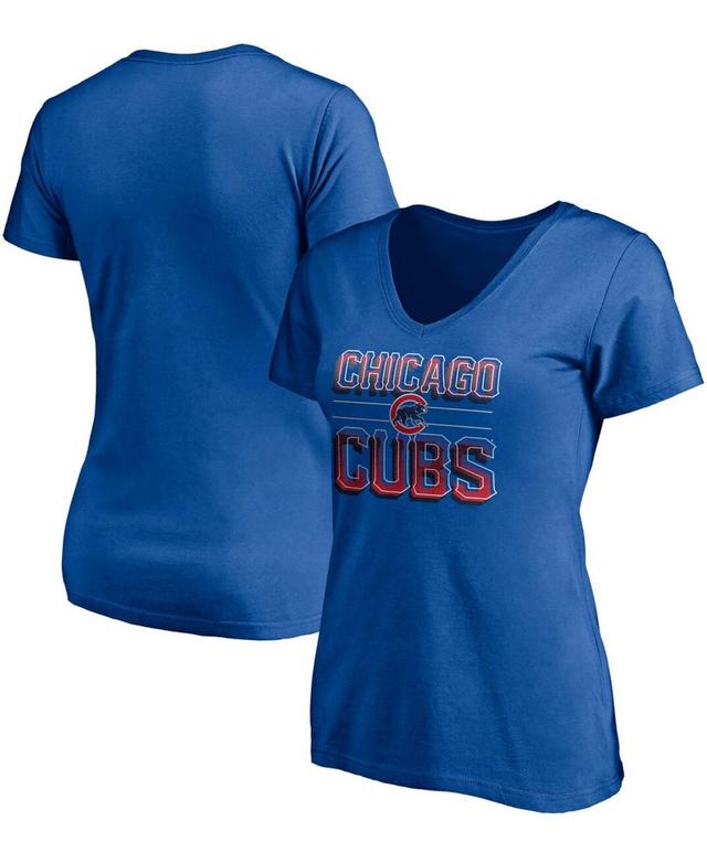 Womens Royal Chicago Cubs Compulsion To Win V-Neck T-shirt Product Image