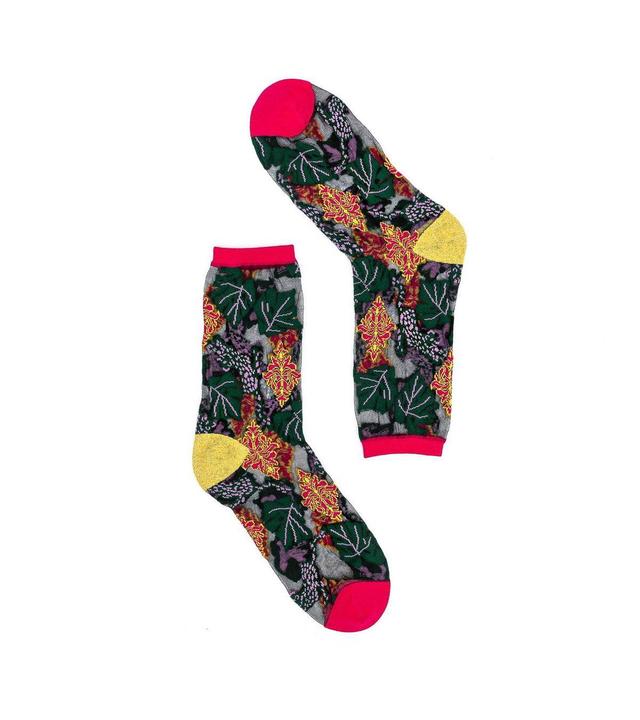 Sock Candy Womens Brocade Jaguar Black Sheer Sock Product Image