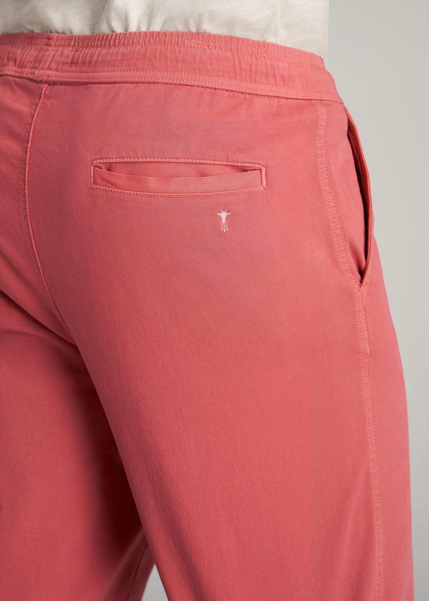 Stretch Twill Pull-On Shorts for Tall Men in Canyon Red Product Image