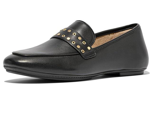 FitFlop Delicato Stud-And-Eyelet Soft Leather Loafers Women's Flat Shoes Product Image