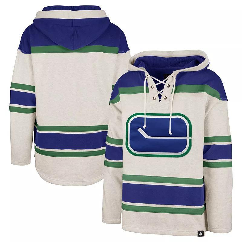 Mens 47 Oatmeal Vancouver Canucks Rockaway Lace-Up Pullover Hoodie Product Image