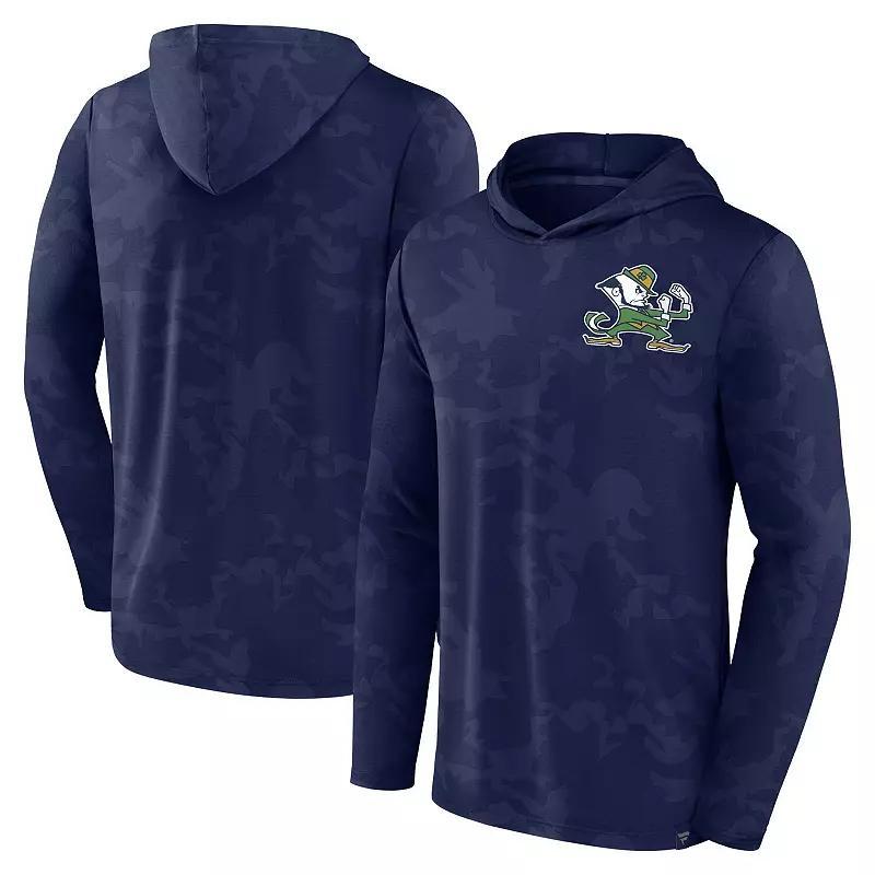 Mens Fanatics Branded Notre Dame Fighting Irish Camo Hoodie Long Sleeve T-Shirt Blue Product Image