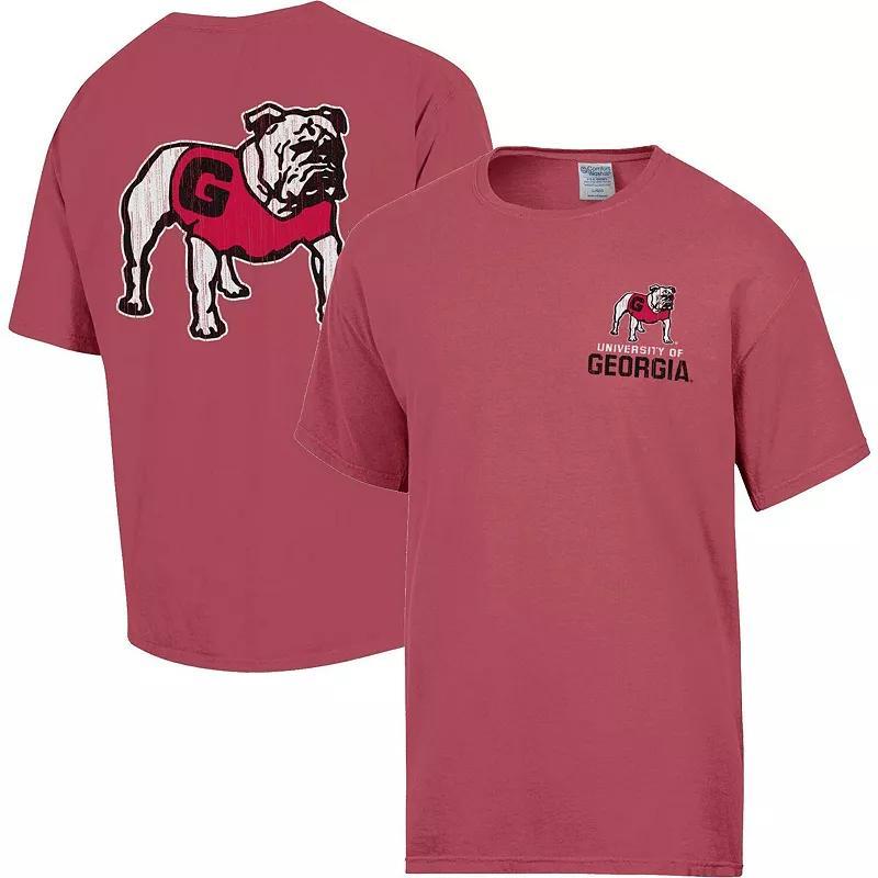 Mens Comfortwash Red Distressed Georgia Bulldogs Vintage-Like Logo T-shirt Product Image