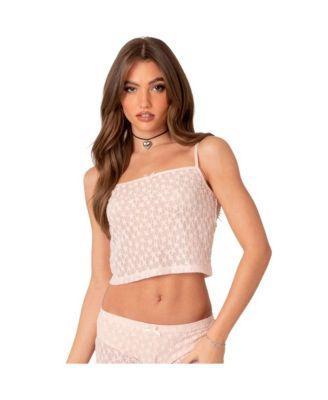 Womens Lace Tank Top With Cf Bow Product Image