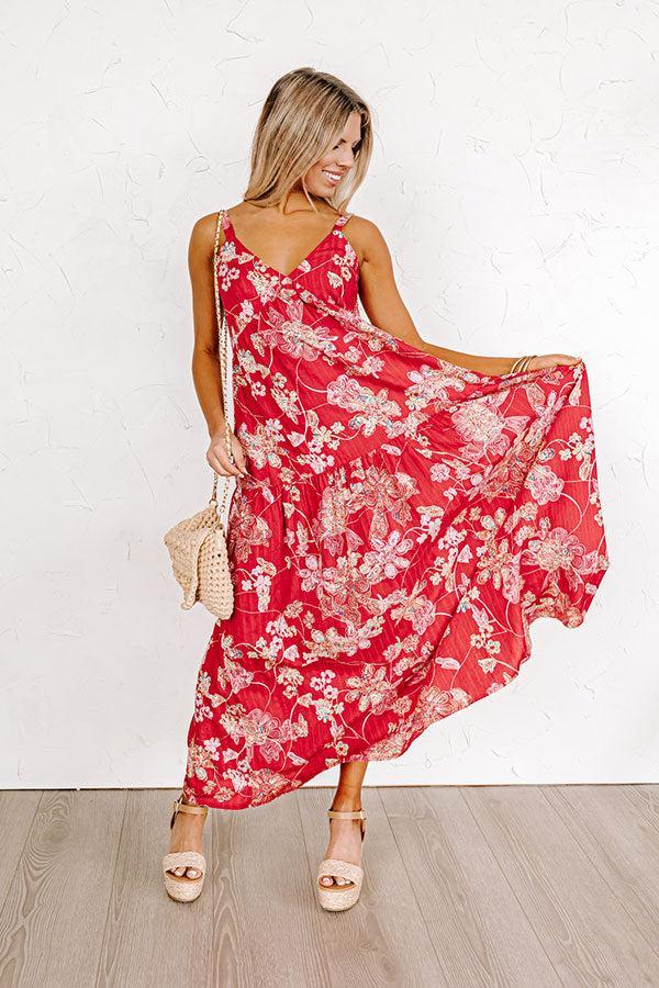 Beachside Bliss Maxi Dress in Red Product Image