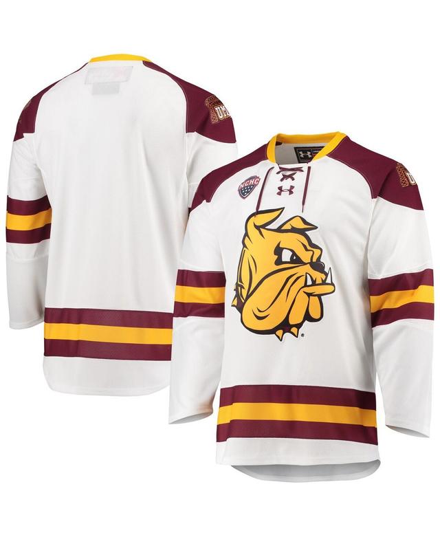 Mens Under Armour White Minnesota Duluth Bulldogs Replica Hockey Jersey - White Product Image