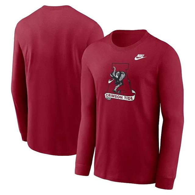 Mens Nike Crimson Alabama Crimson Tide Legacy Primary Logo Long Sleeve T-Shirt Product Image