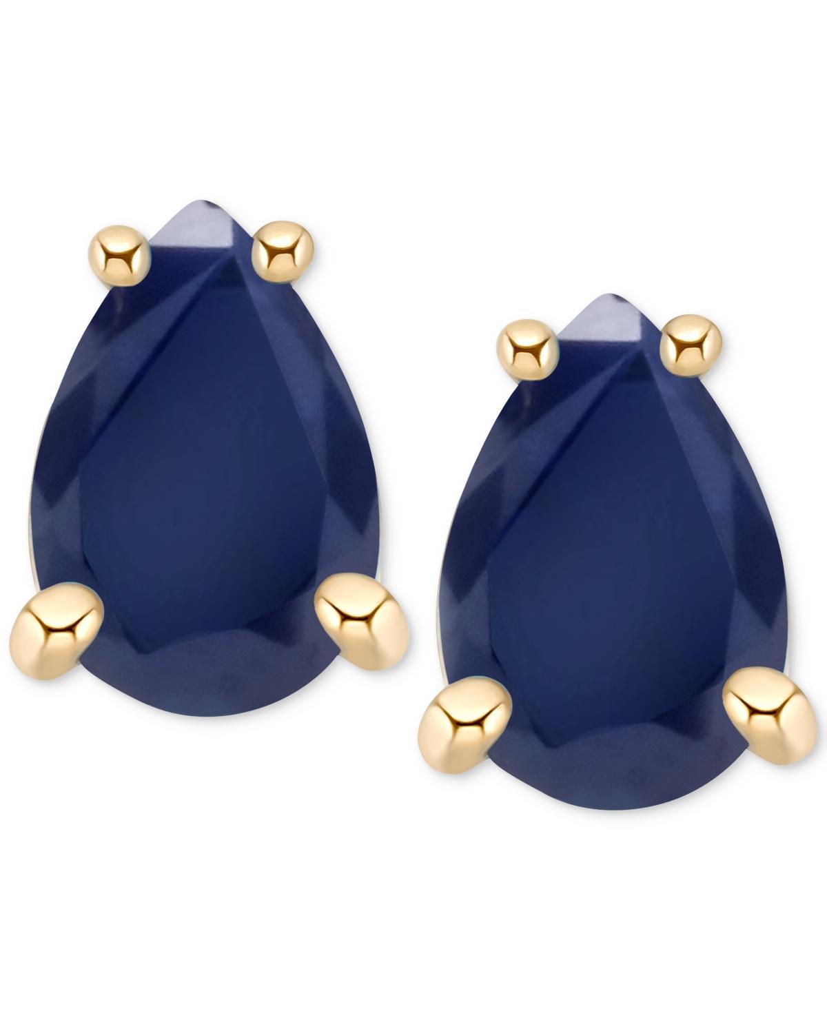 Celebration Gems 14k Gold Pear Shaped Emerald Stud Earrings, Womens Product Image