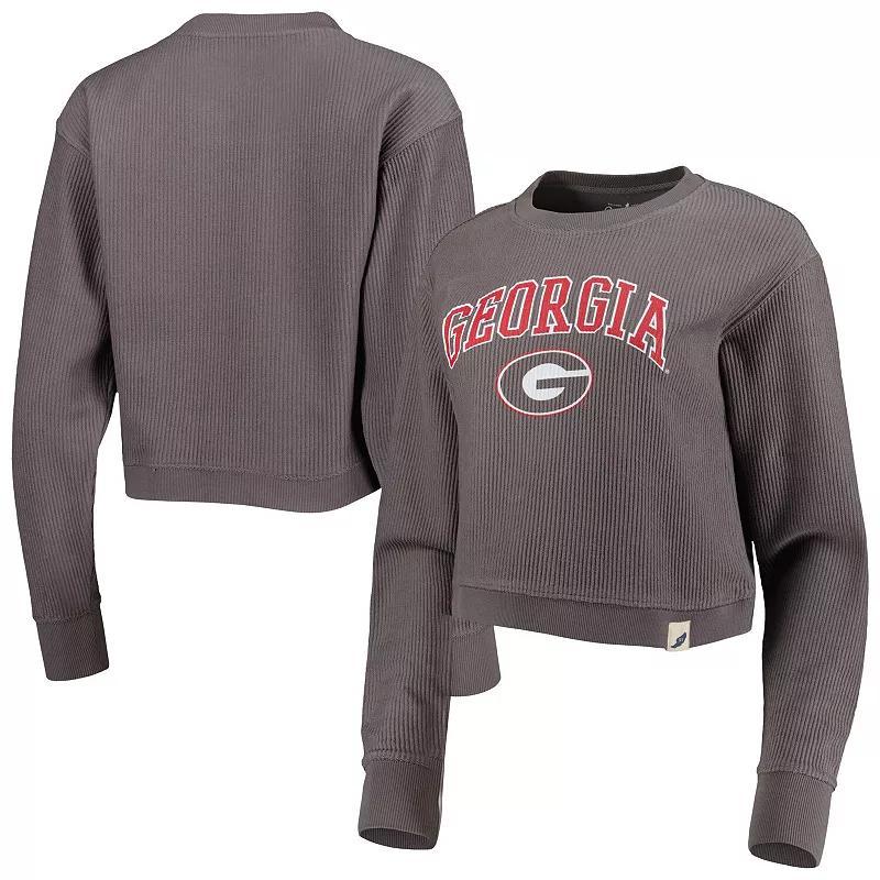 Womens League Collegiate Wear Gray Georgia Bulldogs Classic Campus Corded Timber Sweatshirt Product Image