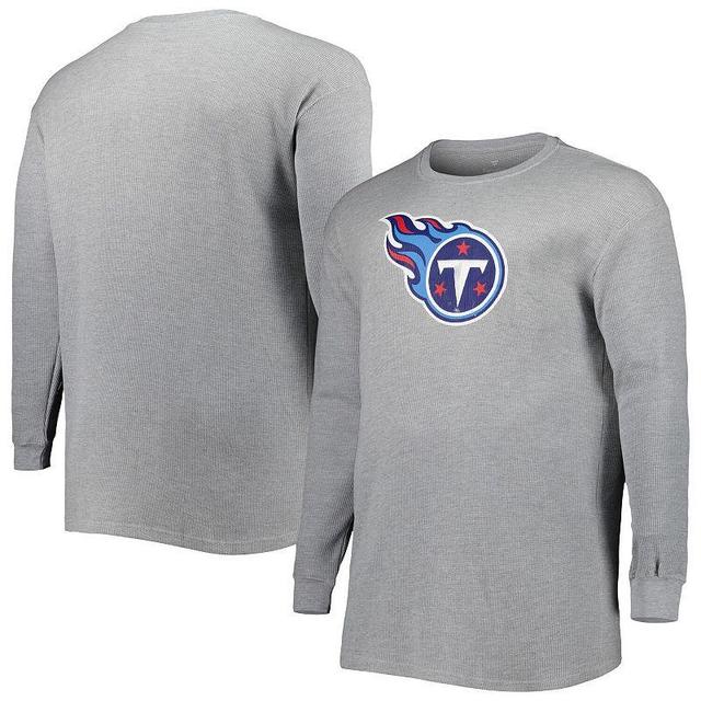 Mens Heather Gray Tennessee Titans Big & Tall Waffle-Knit Thermal Long Sleeve T-Shirt Product Image