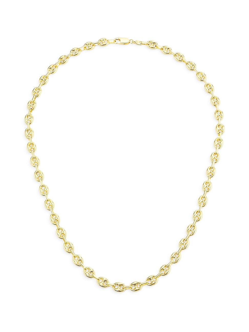 Womens 14K Yellow Gold Puffy Mariner Chain Necklace/18 Product Image