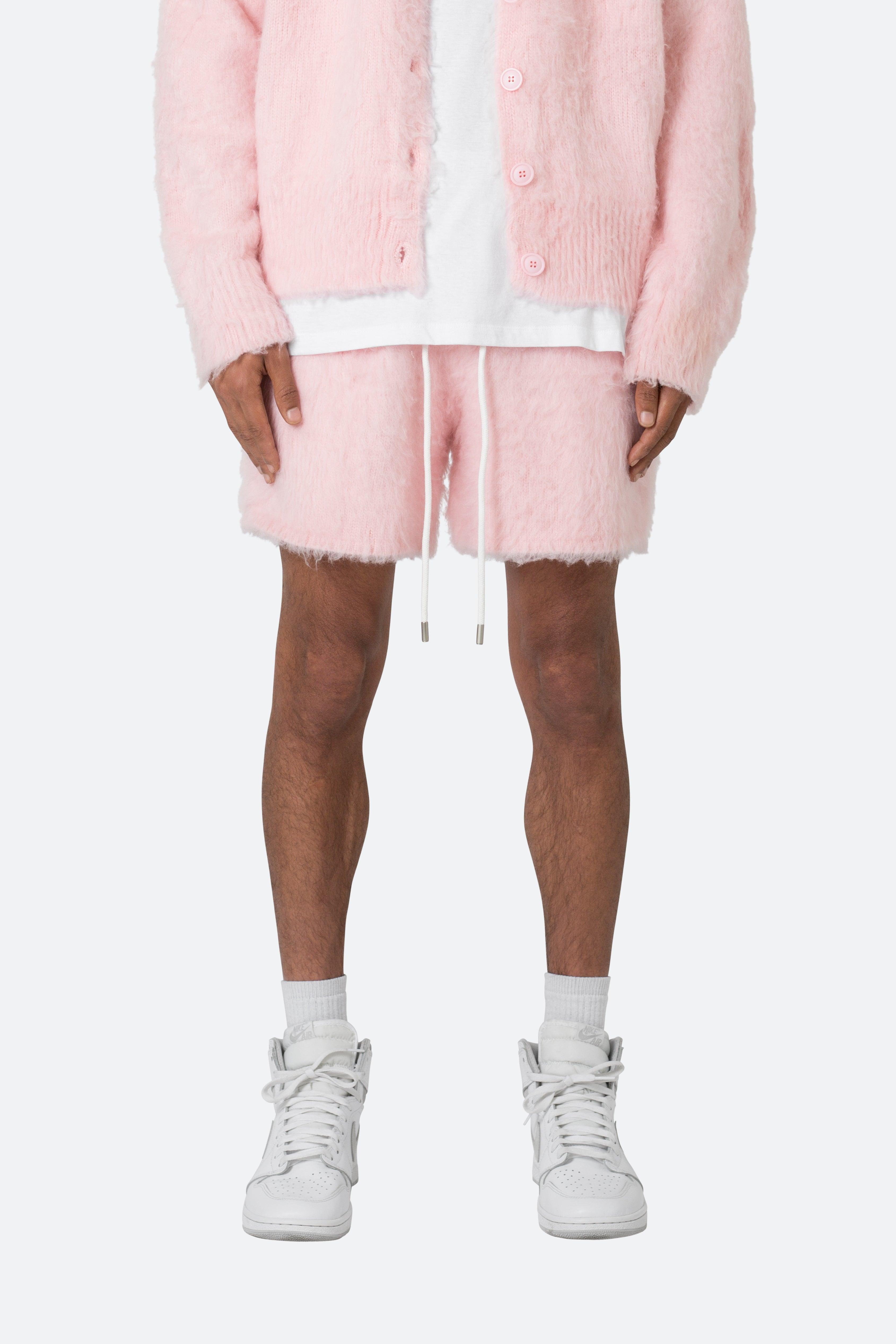 Fuzzy Sweatshorts - Pink Product Image