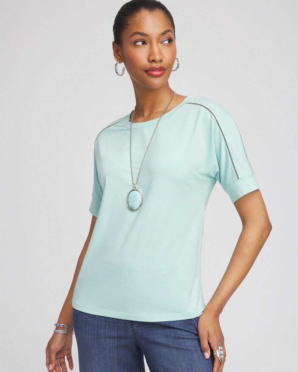 Women's Touch of Cool Caviar Bead Detail Tee Product Image