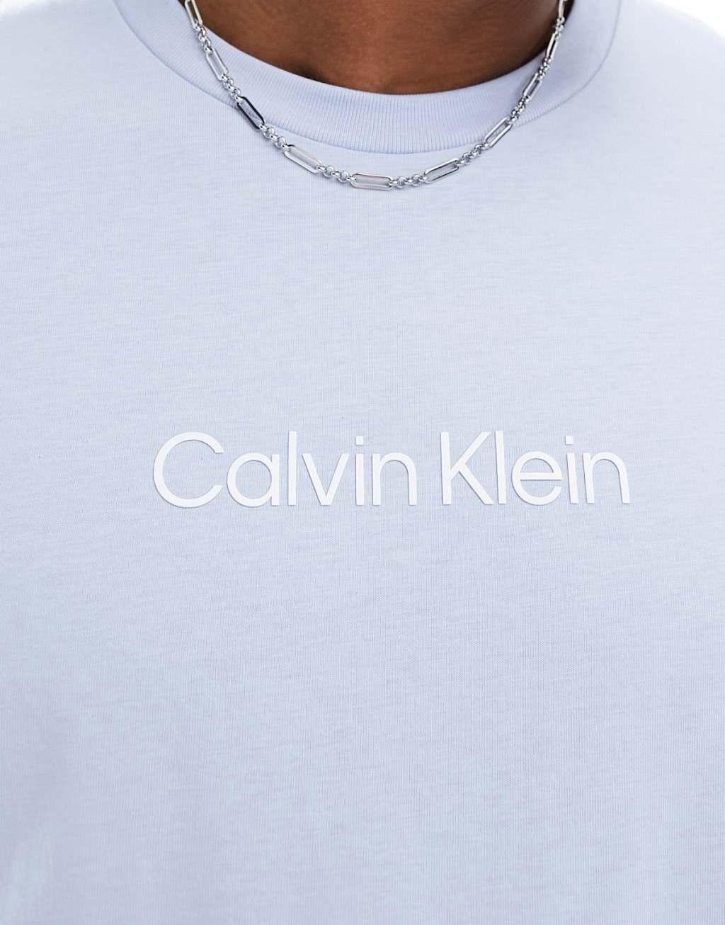 Calvin Klein hero logo comfort T-shirt in blue Product Image