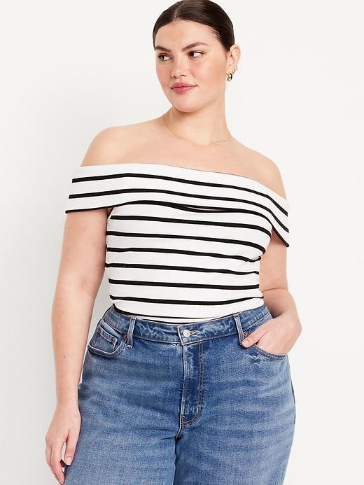 Off-Shoulder Ribbed Top Product Image