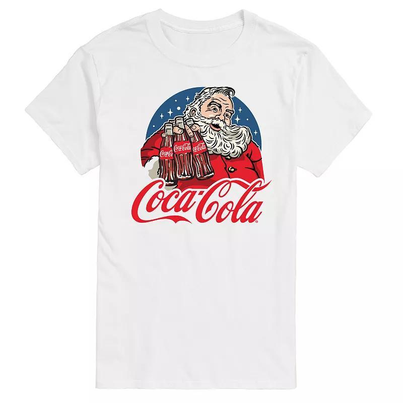 Big & Tall Coca-Cola Vintage Santa & Coke Bottles Graphic Tee, Mens Product Image