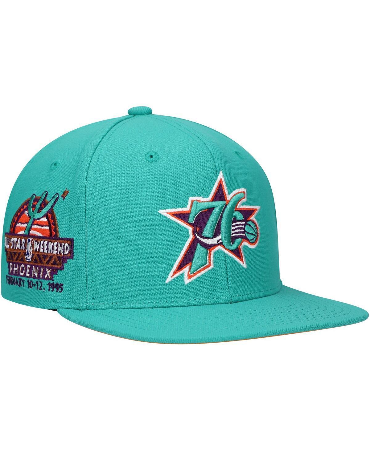 Mens Mitchell & Ness Turquoise Philadelphia 76ers Hardwood Classics 1995 NBA All-Star Weekend Desert Snapback Hat Product Image