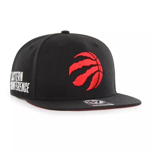 Mens 47 Black Toronto Raptors Sure Shot Captain Snapback Hat Product Image