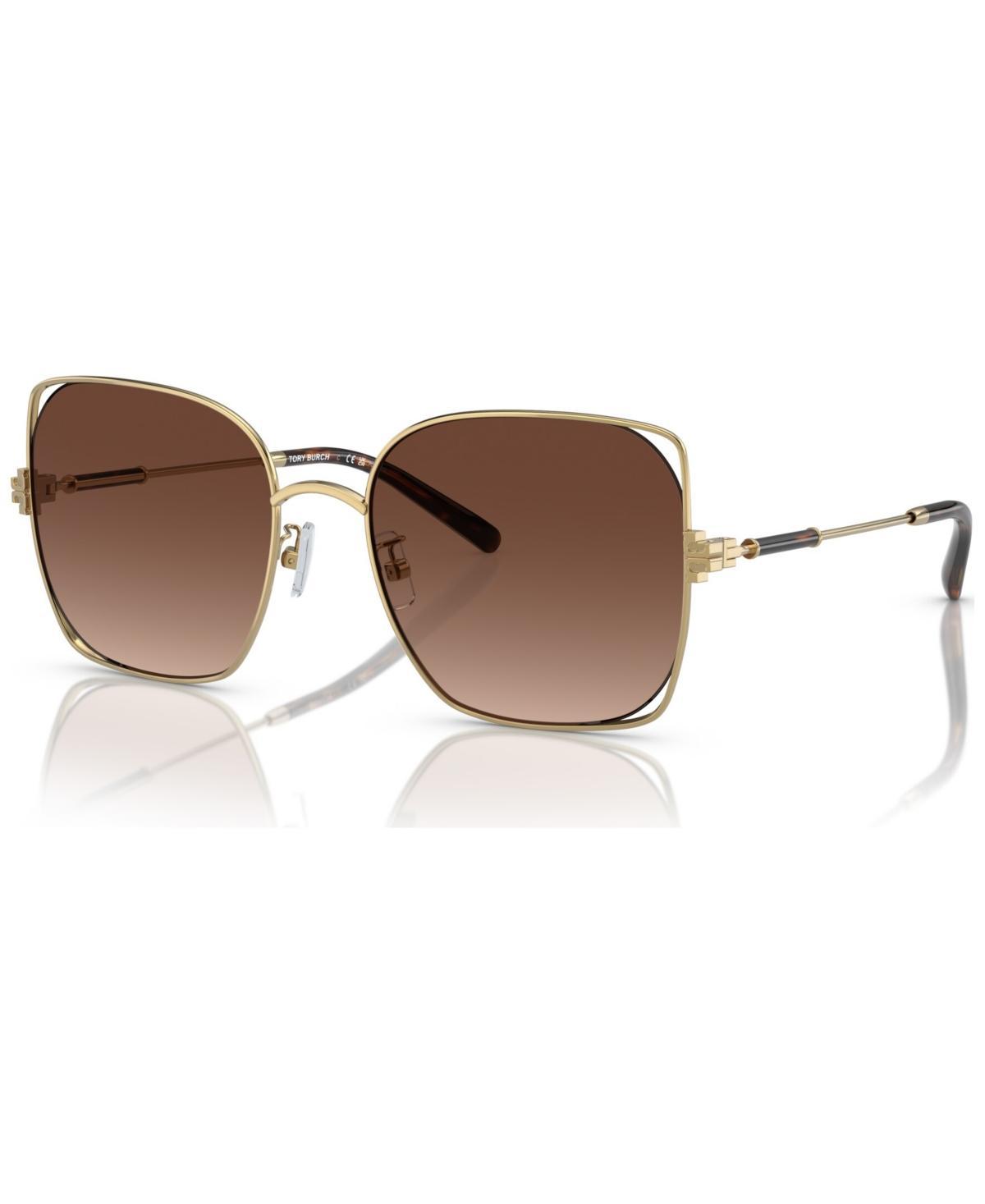 Tory Burch Womens 0TY6097 55mm Gradient Gold Polarized Square Sunglasses Product Image