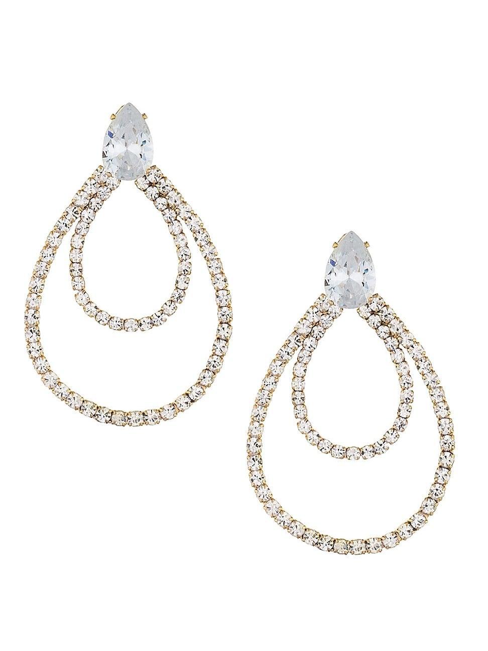 Ettika Layered Crystal Frontal Hoop Earrings Product Image