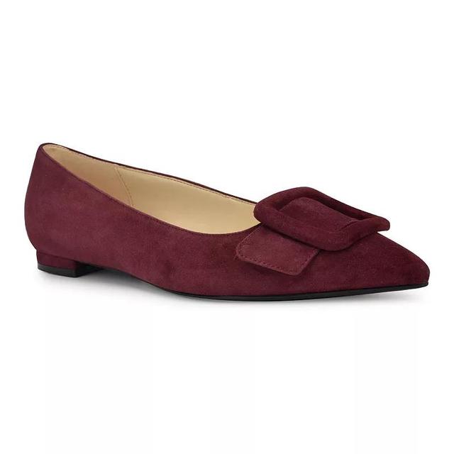 Nine West Jesike Womens Slip-On Pointy Toe Dress Flats Red Suede Product Image