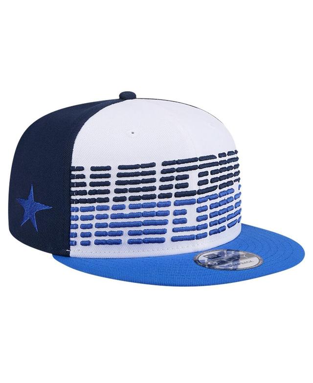 Mens New Era /Blue Dallas Mavericks Throwback Gradient Tech Font 9FIFTY Snapback Hat Product Image