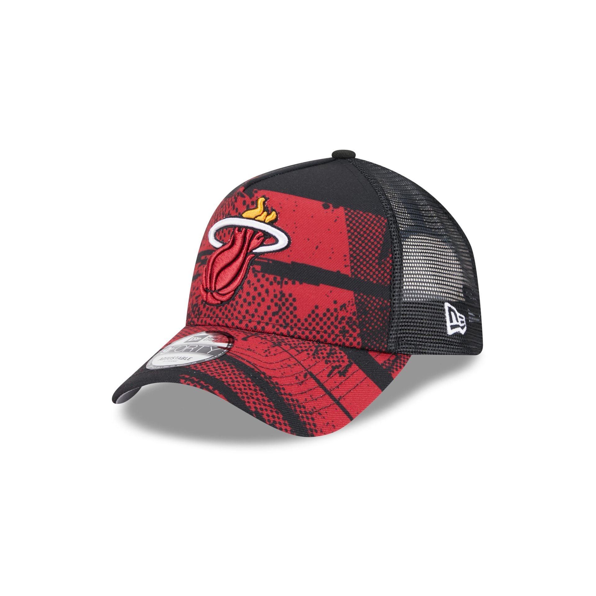 Miami Heat 2024 Tip-Off 9FORTY A-Frame Trucker Hat Male Product Image