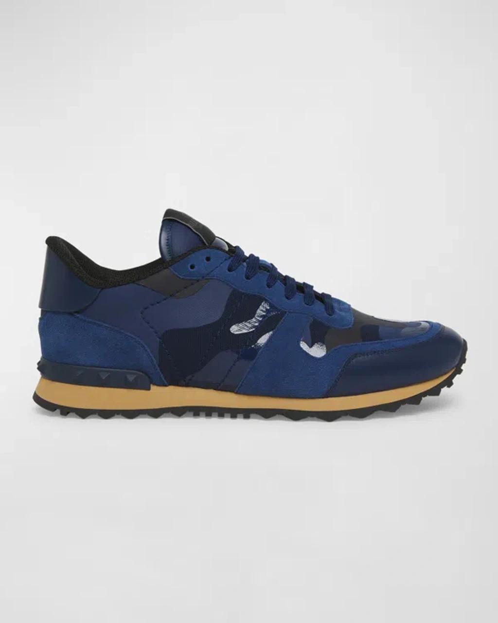 Mens Rockrunner Camo-Print Mesh Runner Sneakers Product Image